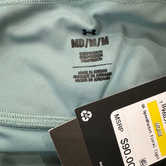 Under Armour Speedpocket Floral High Waist Compression Ankle Leggings Size M - Picture 7 of 11